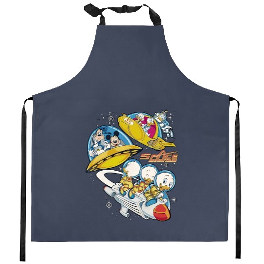 Vintage Space Mountain Kitchen Aprons, Mickey Astronaut Kitchen Aprons, Tomorrowland Kitchen Aprons, Disney Family Vacation Kitchen Aprons
