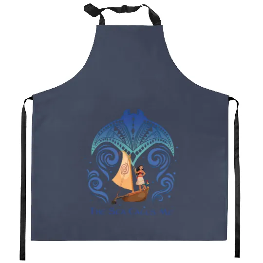 Disney Moana Grandma Tala Moana The Sea Calls Me Kitchen Aprons, Moana Stingray