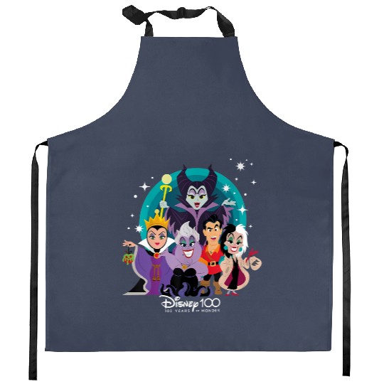 100 Years Of Wonder Disney Villains Kitchen Aprons, Disney 100th Anniversary