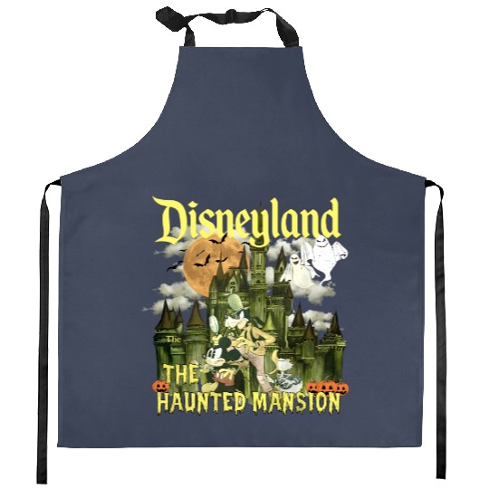 Vintage Disneyland Haunted Mansion Kitchen Aprons, Disney Halloween Kitchen Aprons