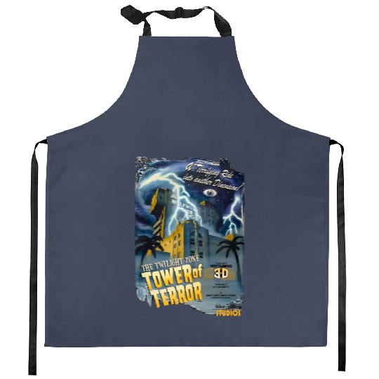 Retro Mickey And Friends Tower Of Terror Kitchen Aprons, Mickey And Friends Kitchen Aprons,  Disney Matching Trip 2024 Kitchen Aprons.