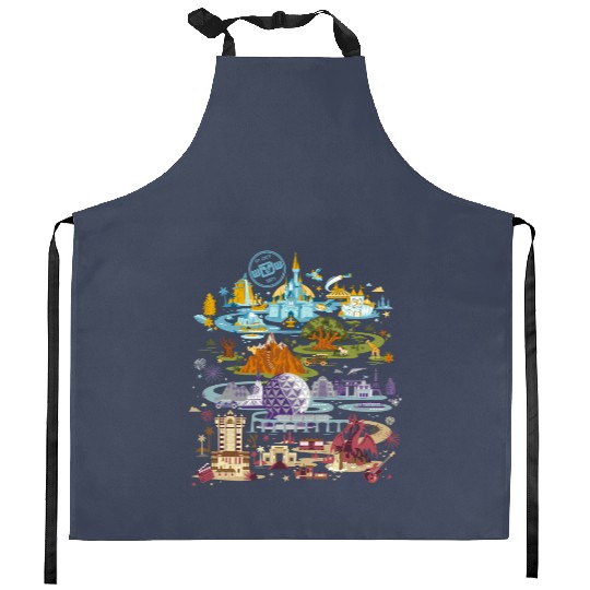 Vintage Disney Epcot Kitchen Aprons, Epcot 1982 Kitchen Aprons