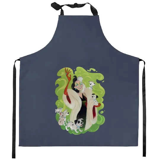 Villains Cruella De Vil Kitchen Aprons - Disney Cruella Kitchen Aprons, Cruella Devil Kitchen Aprons