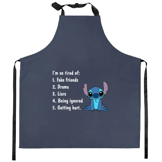 Cute Stitch Kitchen Aprons, Disney Stitch Kitchen Aprons, Sad Kitchen Aprons, Disney Stitch Kitchen Aprons