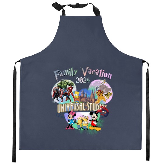 Disney Universal Studios Kitchen Aprons, Disney Trip Family Kitchen Aprons, Universal Studio Trip Kitchen Aprons, Disneyworld Kitchen Aprons