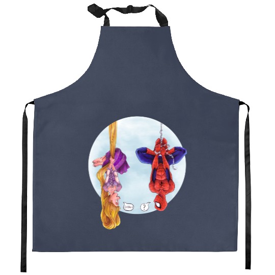 Disney Rapunzel And Marvel Spider-Man Kitchen Aprons, Disney Marvel Avengers Spiderman Kitchen Aprons