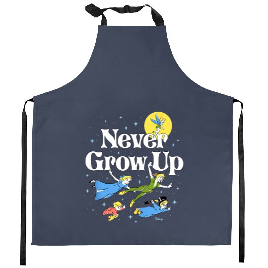 Vintage Never Grow Up Peter Pan Kitchen Aprons, Disney Peter Pan Kitchen Aprons