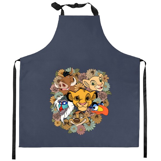 Disney The Lion King Movie Characters Floral Kitchen Aprons, Disney Simba and Nala Kitchen Aprons