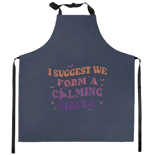 Hocus Pocus I Suggest We Form A Calming Circle Kitchen Aprons, Sanderson Sisters Disney Witches Kitchen Aprons