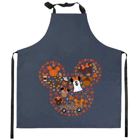 Disney Mickey Fall Vibes Kitchen Aprons, Disney Fall Kitchen Aprons