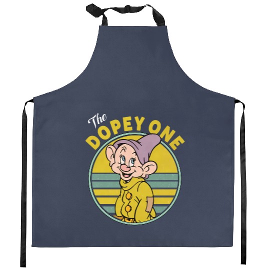 Retro 90s Vintage The Dopey One Kitchen Aprons, Disney Snow White And Seven Dwarfs Kitchen Aprons