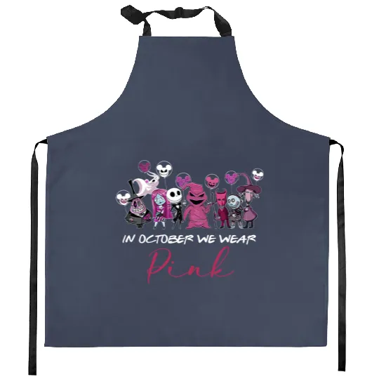 Disney Halloween Kitchen Aprons, In October We wear Pink, Oogie Boogie 2022