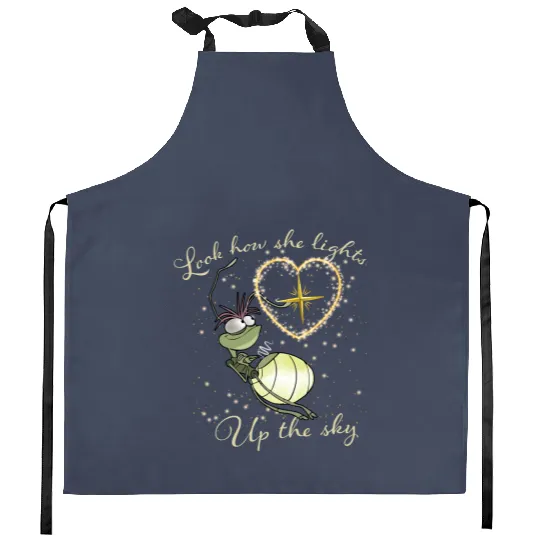 Look How She Lights Up The Sky Princess and Frog Kitchen Aprons, Disney Tiana Kitchen Aprons