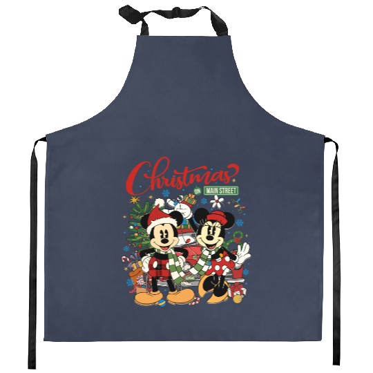 Disney Christmas On Main Street  , Minnie Mickey's Very Merry Christmas Party 2023 Kitchen Aprons