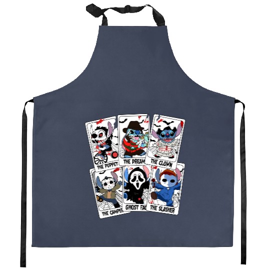 Discover Stitch Tarot Card Halloween Kitchen Aprons, Disney Lilo & Stitch Halloween Kitchen Aprons