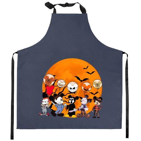 Disney Mickey Horror Characters Halloween Kitchen Aprons