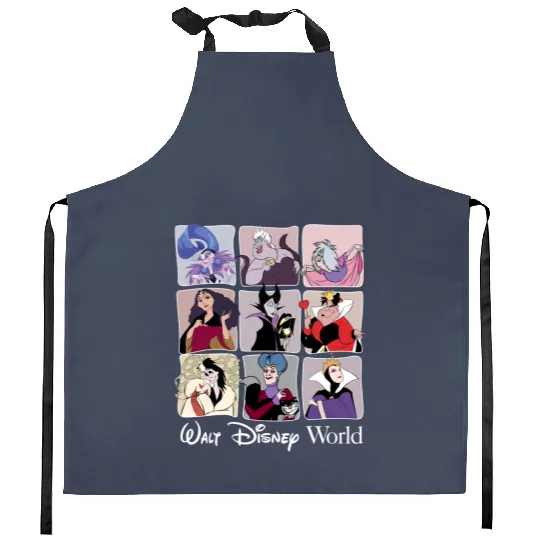 Disney Villains Kitchen Aprons, Disney Villain Characters Kitchen Aprons