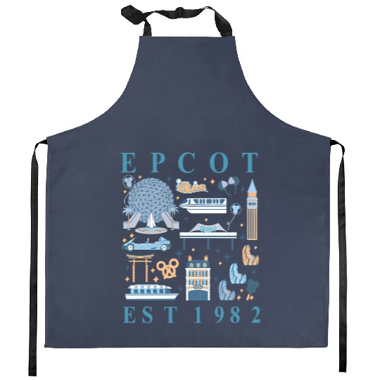 Disney Epcot Since 1982 Kitchen Aprons, Disney Trip Family Kitchen Aprons, Disney Aesthetic Kitchen Aprons, Disneyworld Kitchen Aprons, Disneyland Kitchen Aprons,  Kitchen Aprons