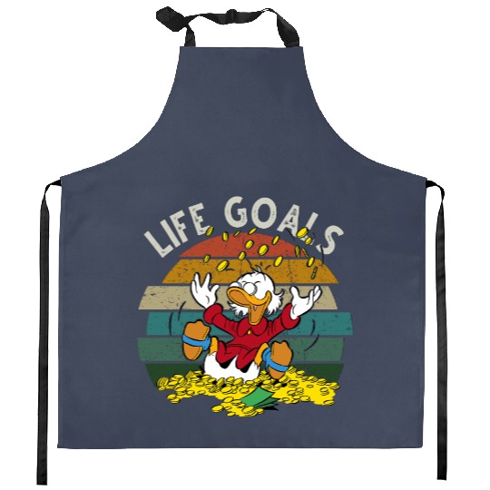 Retro Disney Ducktales Scrooge Goals McDuck Duck Tales Portrait  Vintage Style  Family Matching Kitchen Aprons Cool Gift Ideas Men Women Kitchen Aprons