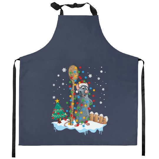 Disney Ratatouille Remy Christmas Light Kitchen Aprons, Vacation Family Holidays Gift