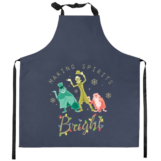 Vintage The Haunted Mansion Kitchen Aprons, Making Spirits Bright Disney Christmas Kitchen Aprons