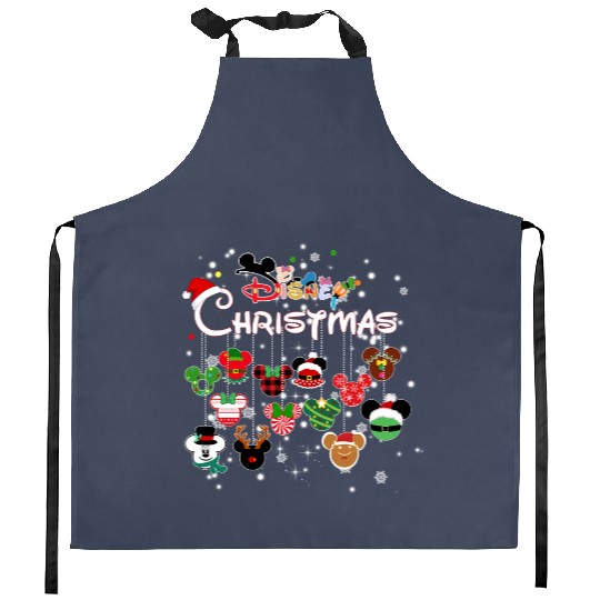 Disney Christmas Mickey ball Kitchen Aprons, Mickey's very merry Christmas party 2023 Kitchen Aprons, Magic Kingdom Christmas Kitchen Aprons
