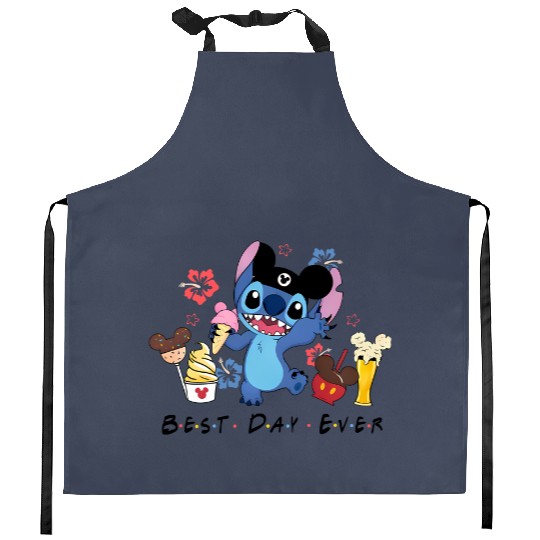Disney Stitch Best Day Ever Kitchen Aprons, Disney Stitch Kitchen Aprons