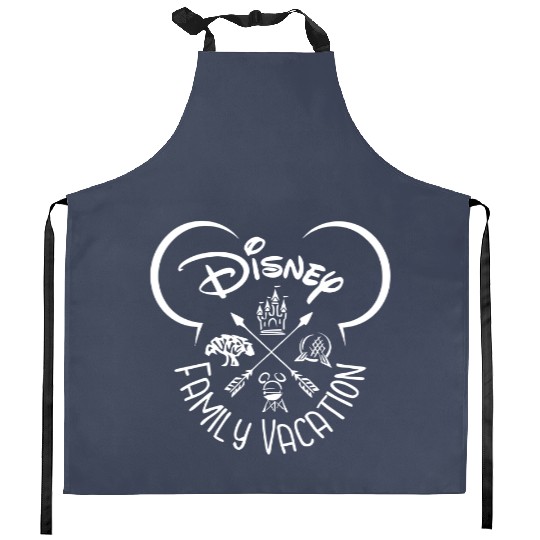 Disney Family Vacation Kitchen Aprons, Disney Castle Kitchen Aprons, Disney Trip Kitchen Aprons