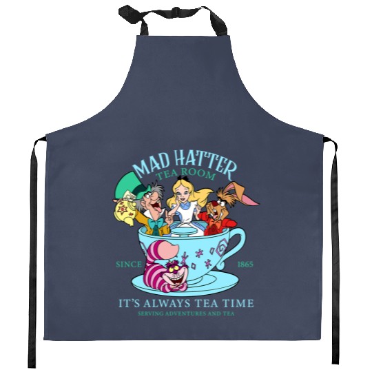 Vintage Alice in Wonderland Kitchen Aprons, Mad Hatter Kitchen Aprons, Tea Party Kitchen Aprons, Disney Family Vacation, Disneyland Trip