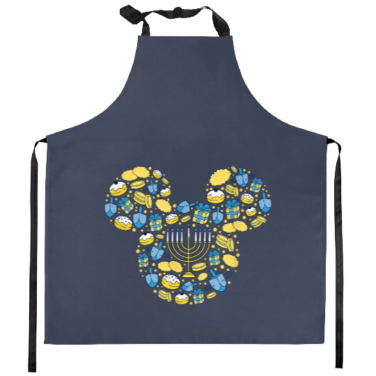 Disney Mickey Mouse Icon Hanukkah Chanukah Dreidel Menorah Kitchen Aprons