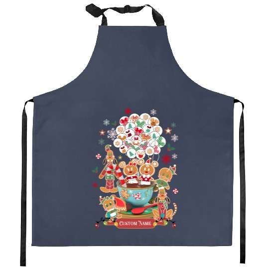 Personalized Mickey and Friends Gingerbread Disney Christmas Kitchen Aprons