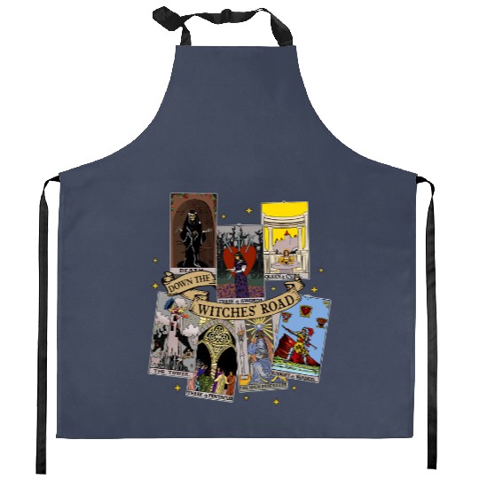 Agatha All Along Tarot Cards Kitchen Aprons, Marvel Show Disney, Agatha Harkness Down The Witches