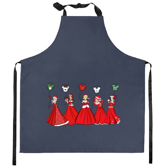 Princess Christmas Kitchen Aprons, Disneyland Christmas Kitchen Aprons