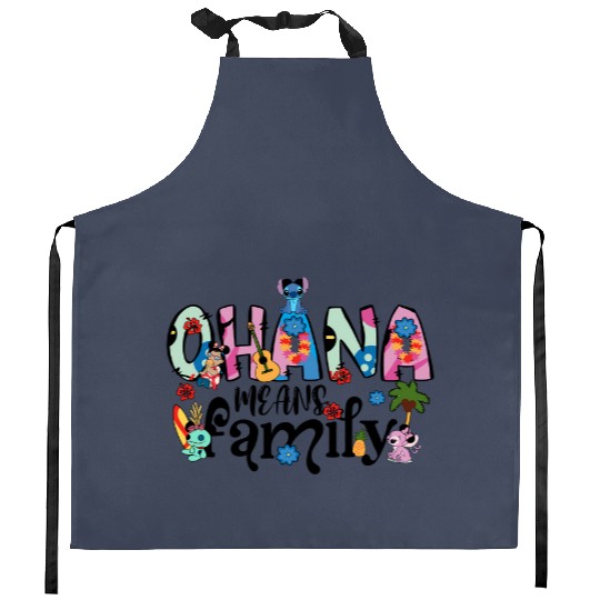 Ohana Means Family Kitchen Aprons, Ohana Kitchen Aprons, Disney Kitchen Aprons