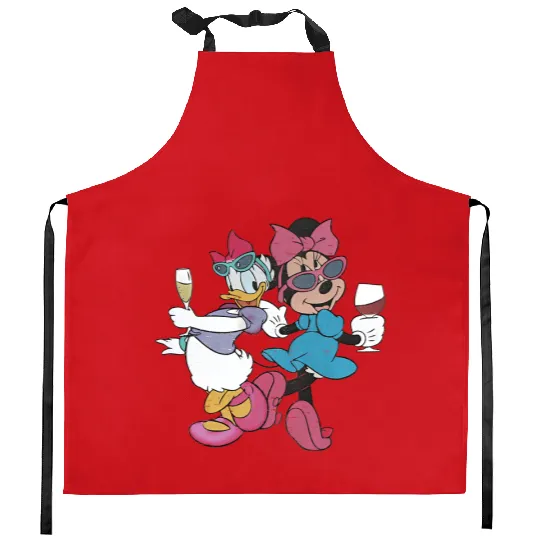 Epcot Minnie and Daisy, Disney Epcot Kitchen Aprons, Drink Around the World Kitchen Aprons