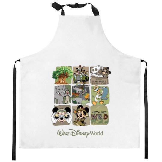 Disney Animal Kingdom Kitchen Aprons, Vintage Animal Kingdom Kitchen Aprons, Mickey Safari Kitchen Aprons