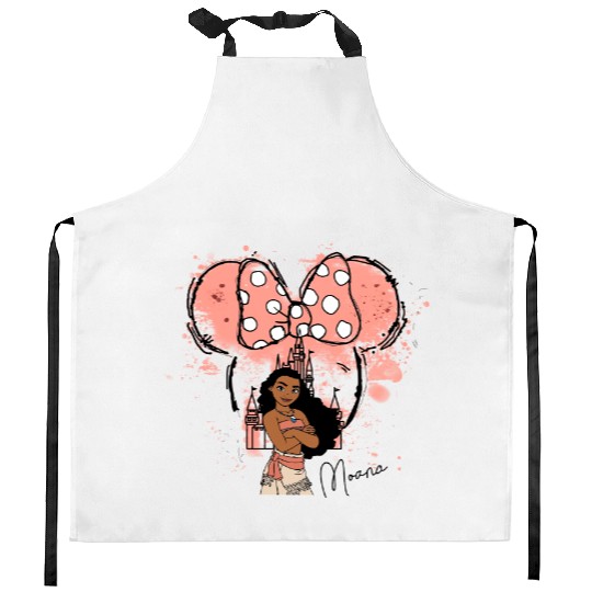Disney Moana Princess Kitchen Aprons, Moana Watercolor Disney Kitchen Aprons, Moana Princess Kitchen Aprons