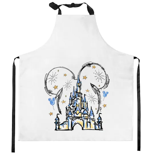 Cinde Castle Kitchen Aprons, Disney  Kitchen Aprons, Magic Kingdom Kitchen Aprons