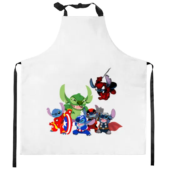 Stitch Avengers Marvel Deadpool Disneyland Kitchen Aprons