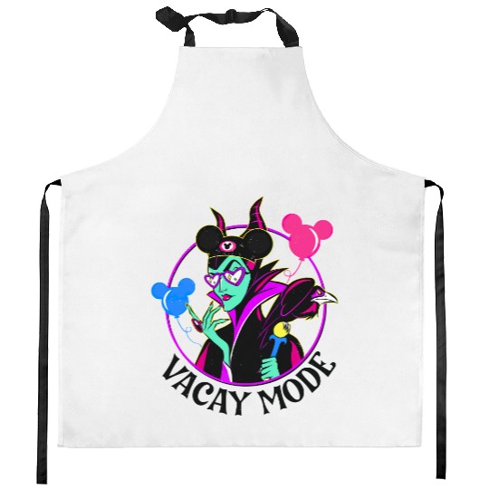 Maleficent with Mickey Balloon Vacay Mode Kitchen Aprons / Sleeping Beauty Disney Villain Kitchen Aprons