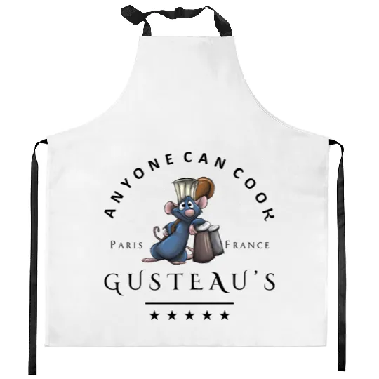 Ratatouille Kitchen Aprons, Disney Remy Kitchen Aprons, Disney Ratatouille Kitchen Aprons, Anyone Can Cook Kitchen Aprons