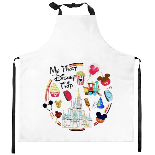 My First Disney Trip Kitchen Aprons, Disney Kitchen Aprons, Disney Trip Kitchen Aprons, Disney Vacation, Family Disney Kitchen Aprons, Disney World Kitchen Aprons