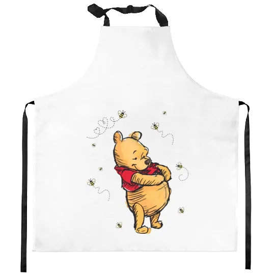 Disney Winnie the Pooh Kitchen Aprons, Pooh Bear with Bee Kitchen Aprons