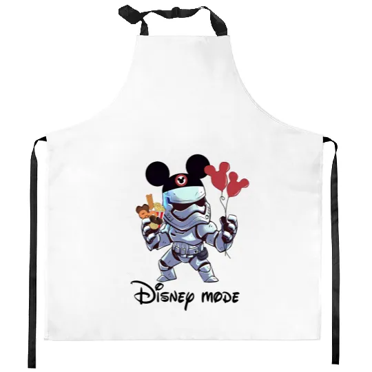 Stormtrooper Mickey Balloon Kitchen Aprons, Disney Star Wars Ice Cream Kitchen Aprons