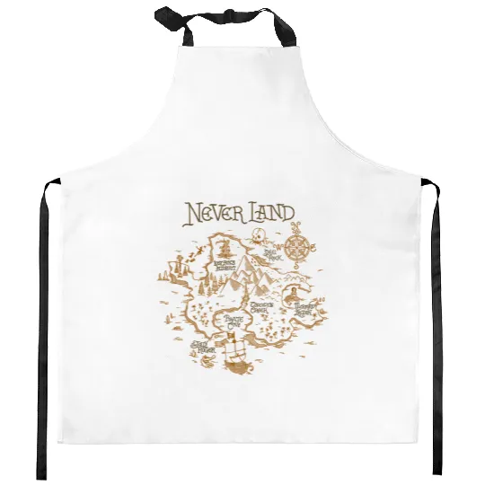 Disney Peter Pan Neverland Map Kitchen Aprons, Peter Pan Characters Kitchen Aprons