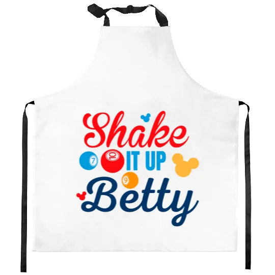 Shake it up Betty! Disney Cruise Line Bingo Kitchen Aprons | Disney Cruise Kitchen Aprons | Disney Bingo Kitchen Aprons