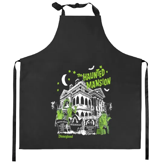 Vintage Haunted Mansion Kitchen Aprons, The Haunted Mansion Kitchen Aprons, Disneyland Halloween Kitchen Aprons