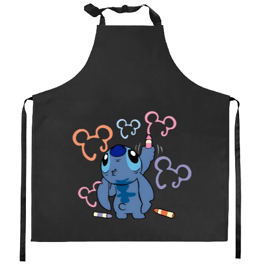 Stitch Kitchen Aprons, Disney Ears Stitch Kitchen Aprons, Disney Stitch Kitchen Aprons, Stitch Head Mickey Kitchen Aprons, Cute Stitch Kitchen Aprons