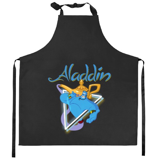 Disney Aladdin Genie 90s Style Portrait Kitchen Aprons