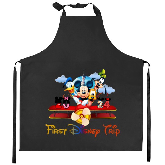 My First Disney Trip Kitchen Aprons, Disney Bound Kitchen Aprons, Disney Family Vacation Kitchen Aprons